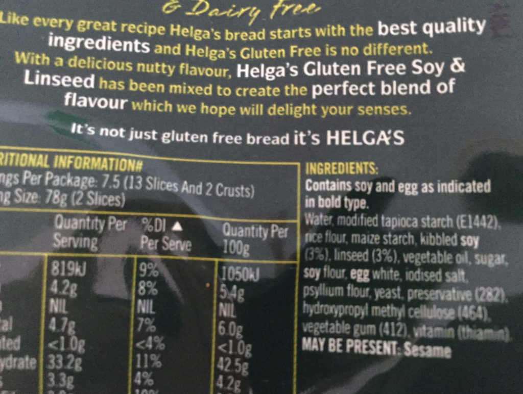 Helgas ingredients