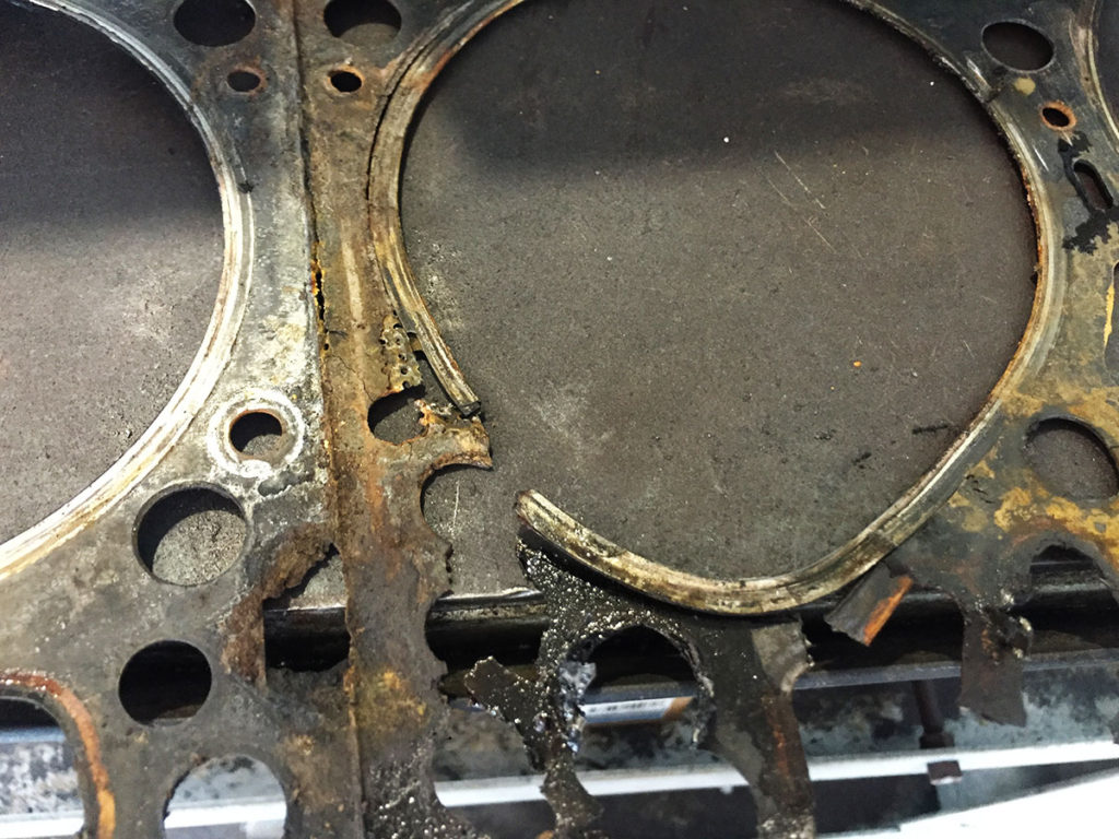 Kaley's head-gasket - check out the blown segment. That's a steel ring that has split apart...!
