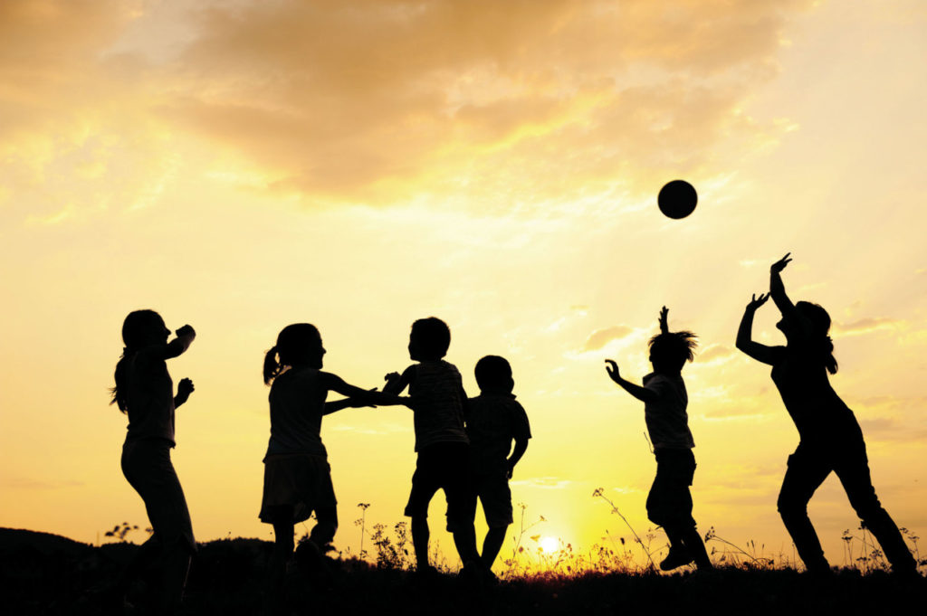 Children playing free from chronic illness and childhood obesity